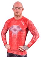 Okami wolf skull Rashguard - red